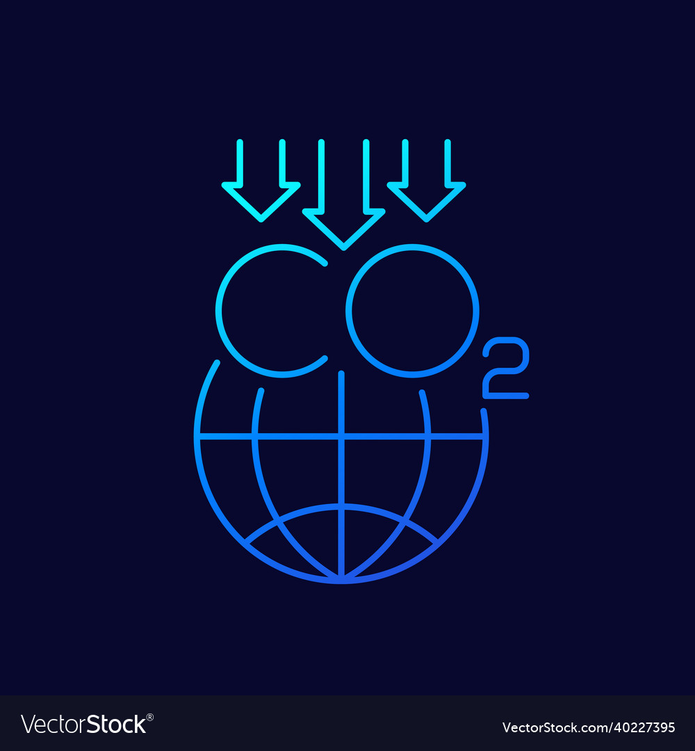 Reduce carbon emissions thin line icon