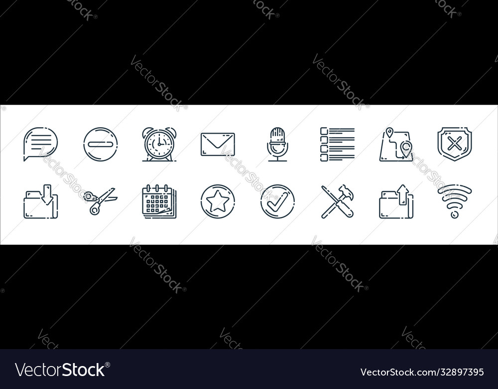 User interface line icons linear set quality