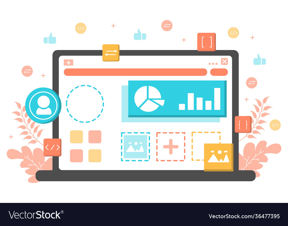 Web-Entwicklung Wohnung für Webseiten-Programmierung Vector Image Web-Entwicklung Wohnung für Webseiten-Programmierung