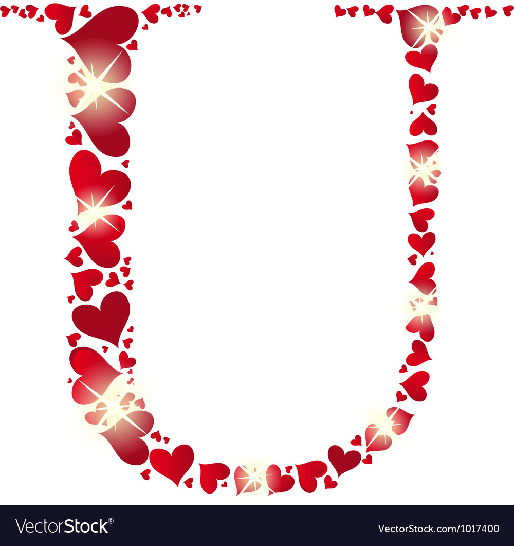Alphabet of hearts Royalty Free Vector Image VectorStock