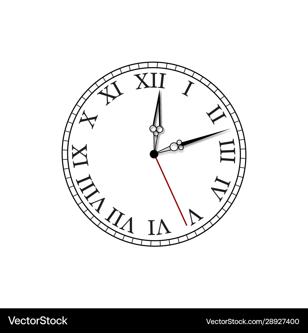 Clock image on white background Royalty Free Vector Image