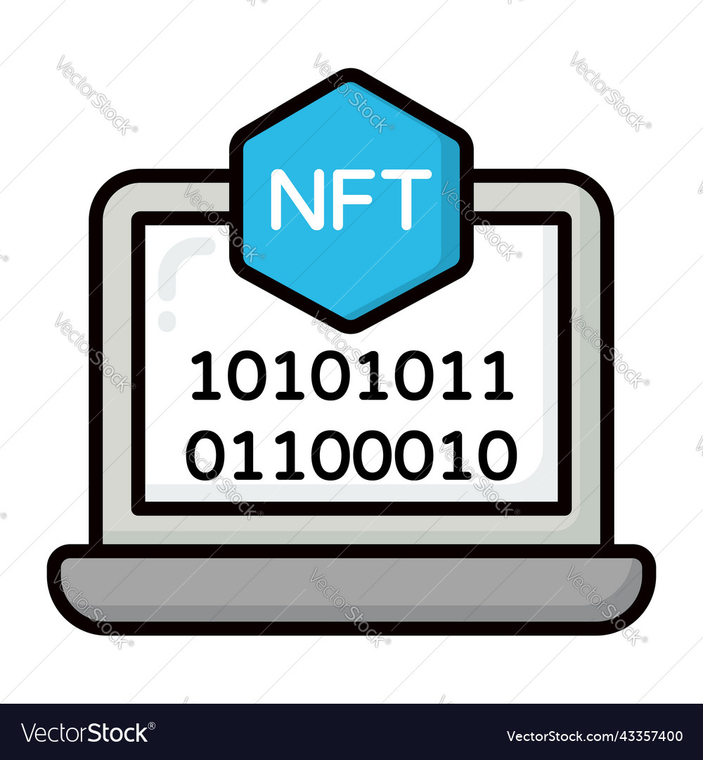 Coding icon non-fungible token digital technology
