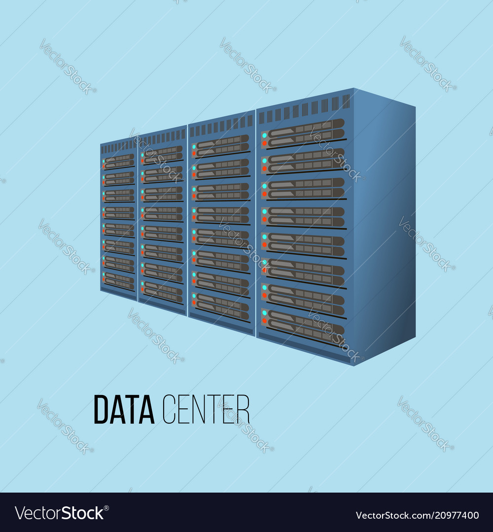Data center hosting concept with storage vector image Data center hosting concept with storage