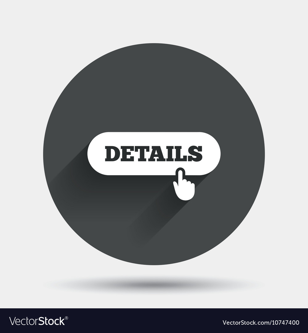 Details with hand pointer icon more symbol