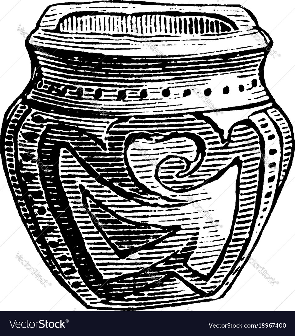 Earthen vase made by native americans vintage