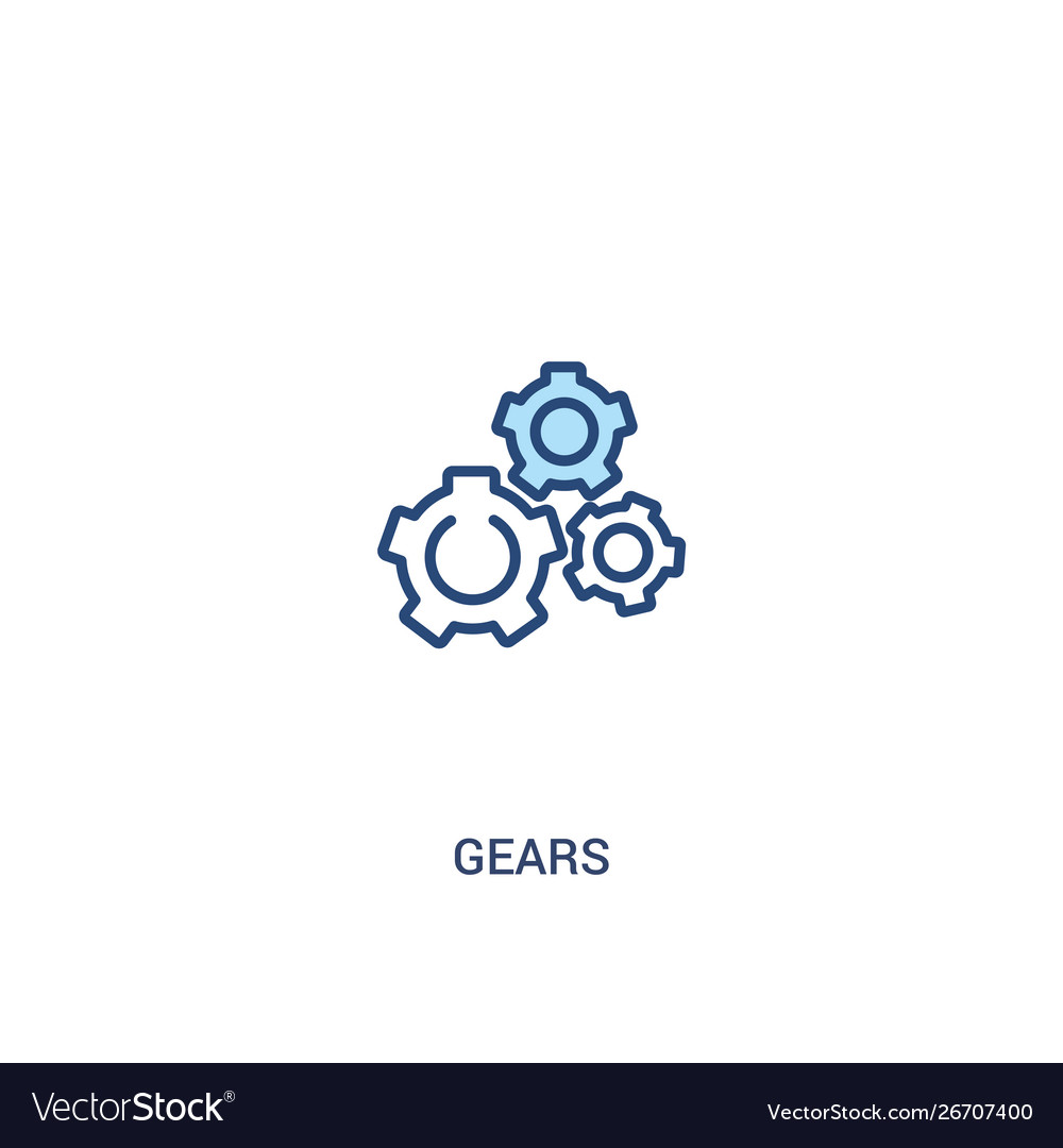 Gears concept 2 colored icon simple line element vector image Gears concept 2 colored icon simple line element