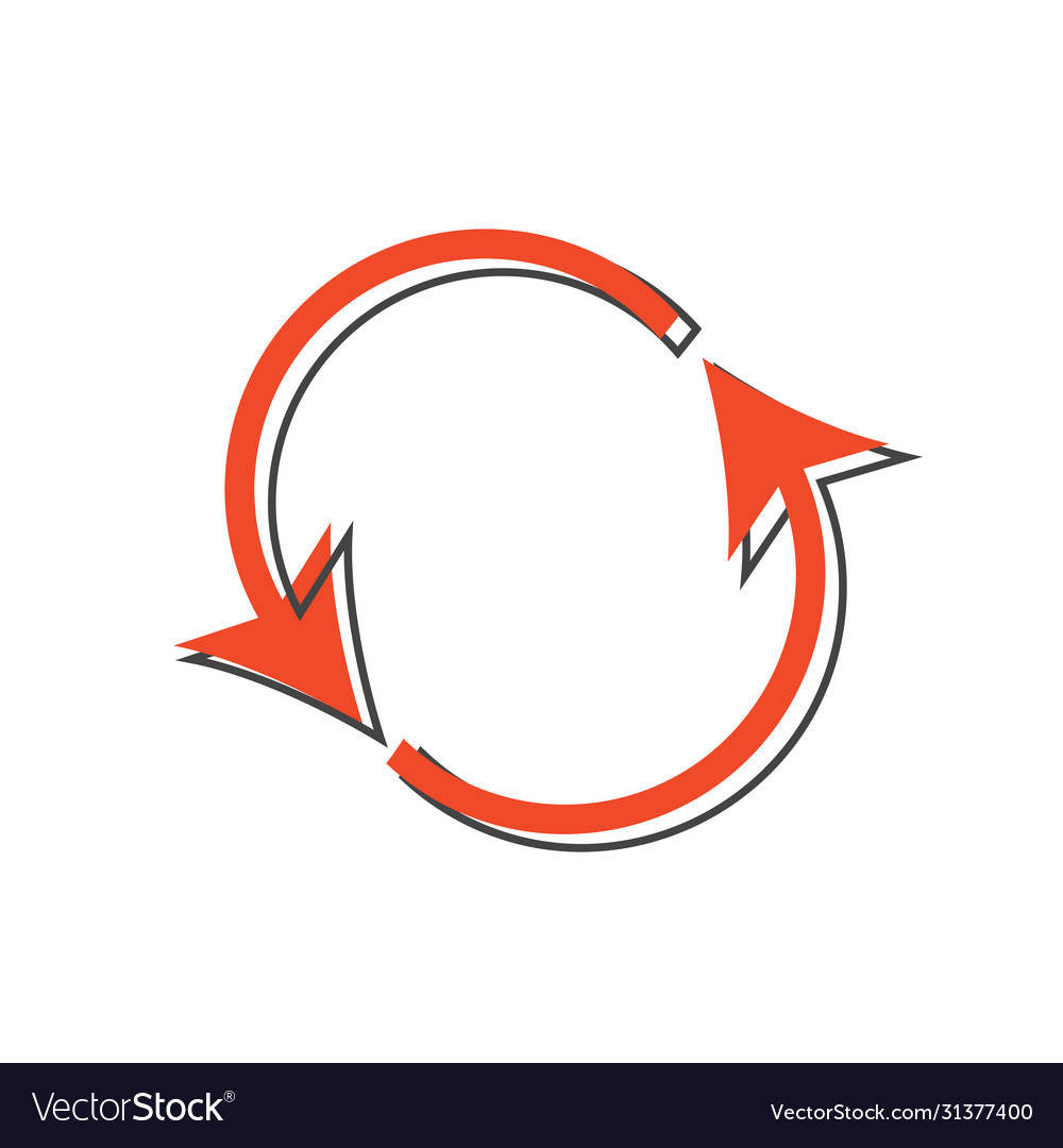Icon circulating reset button reload on cartoon