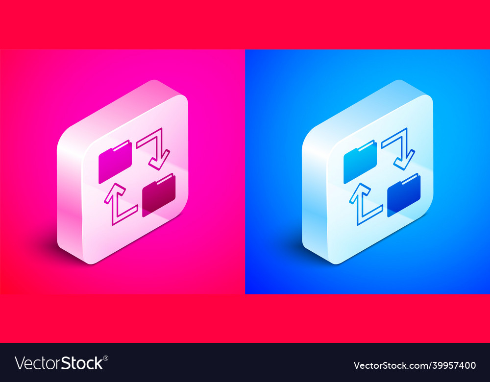 Isometric cloud storage text document folder icon vector image Isometric cloud storage text document folder icon