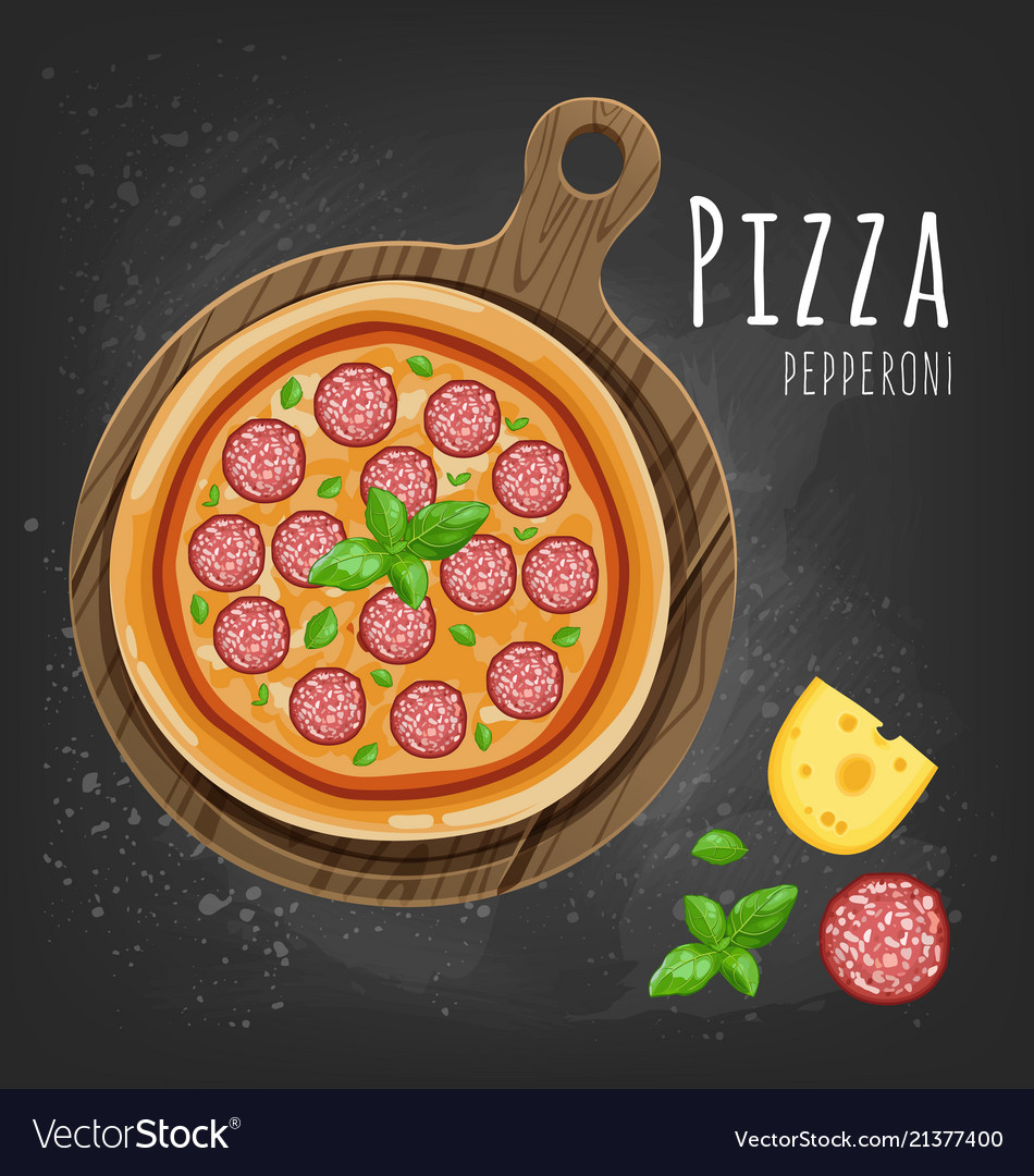 Pepperoni pizza Royalty Free Vector Image - VectorStock