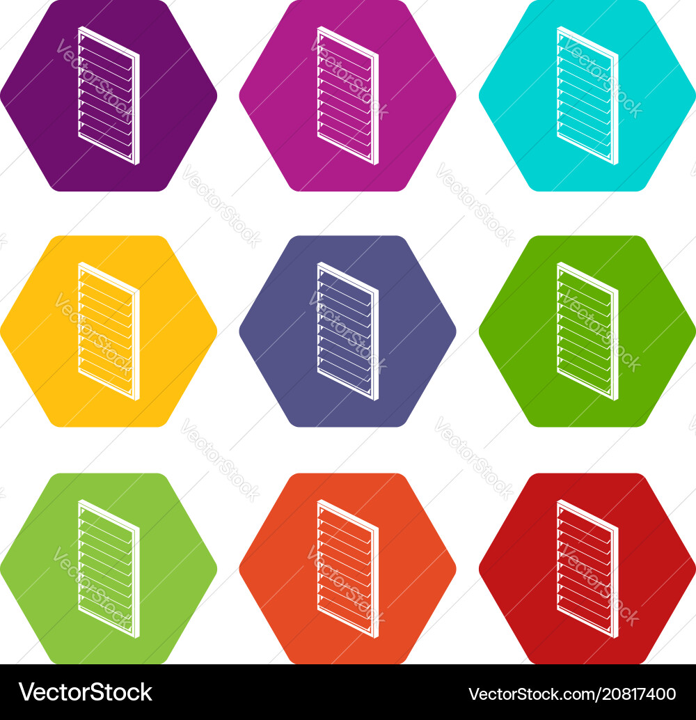 Rectangular window frame icons set 9 Royalty Free Vector