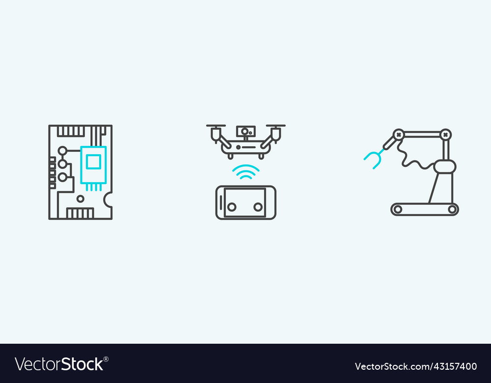 Set line industrial machine robotic robot arm hand