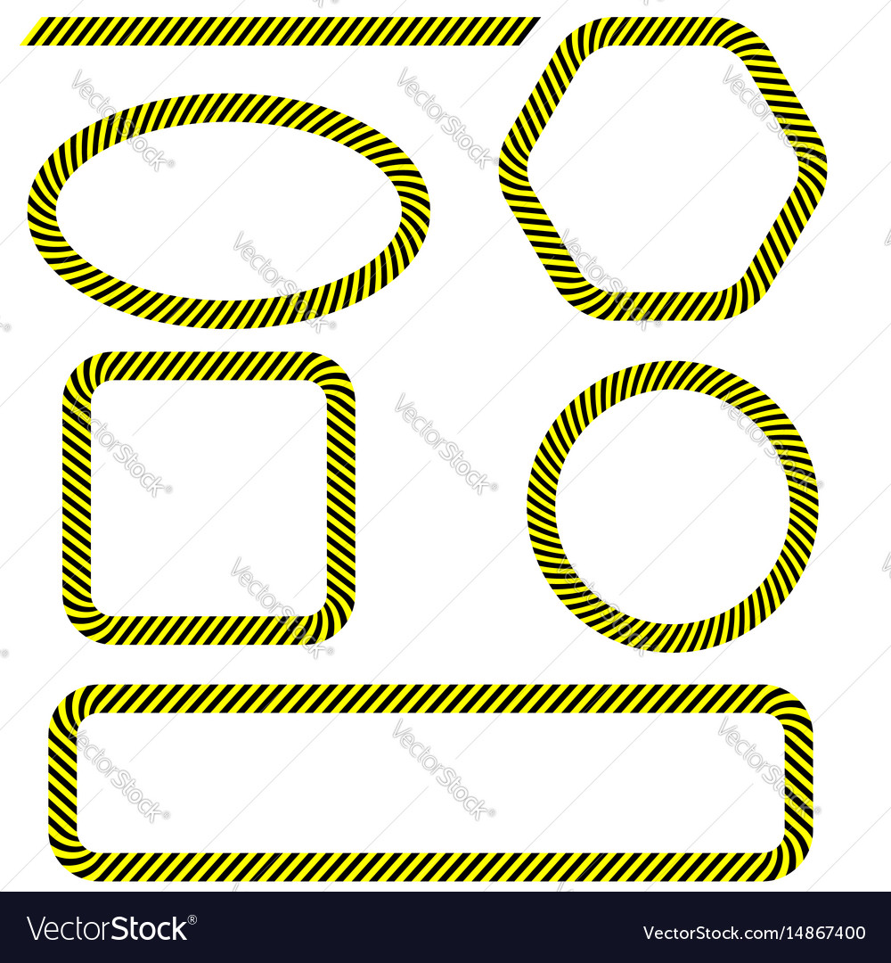 Set of different danger tape frames