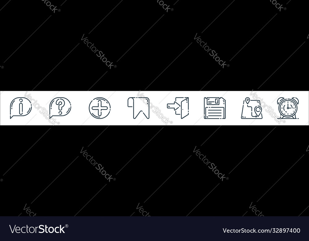 User interface line icons linear set quality vector image User interface line icons linear set quality