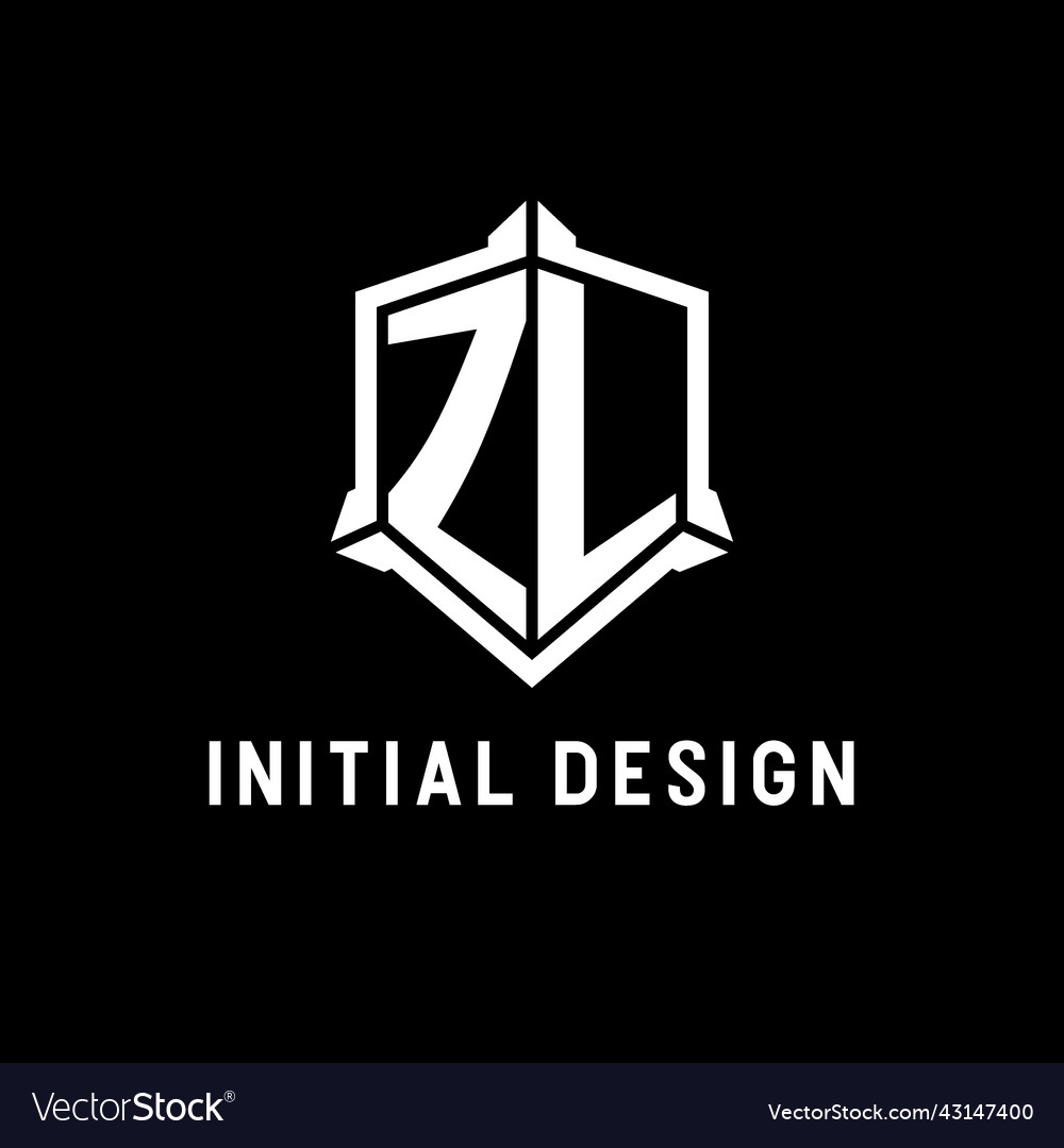 Zl logo initial with shield shape design style