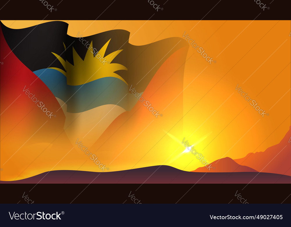 Antigua and barbuda waving flag background design