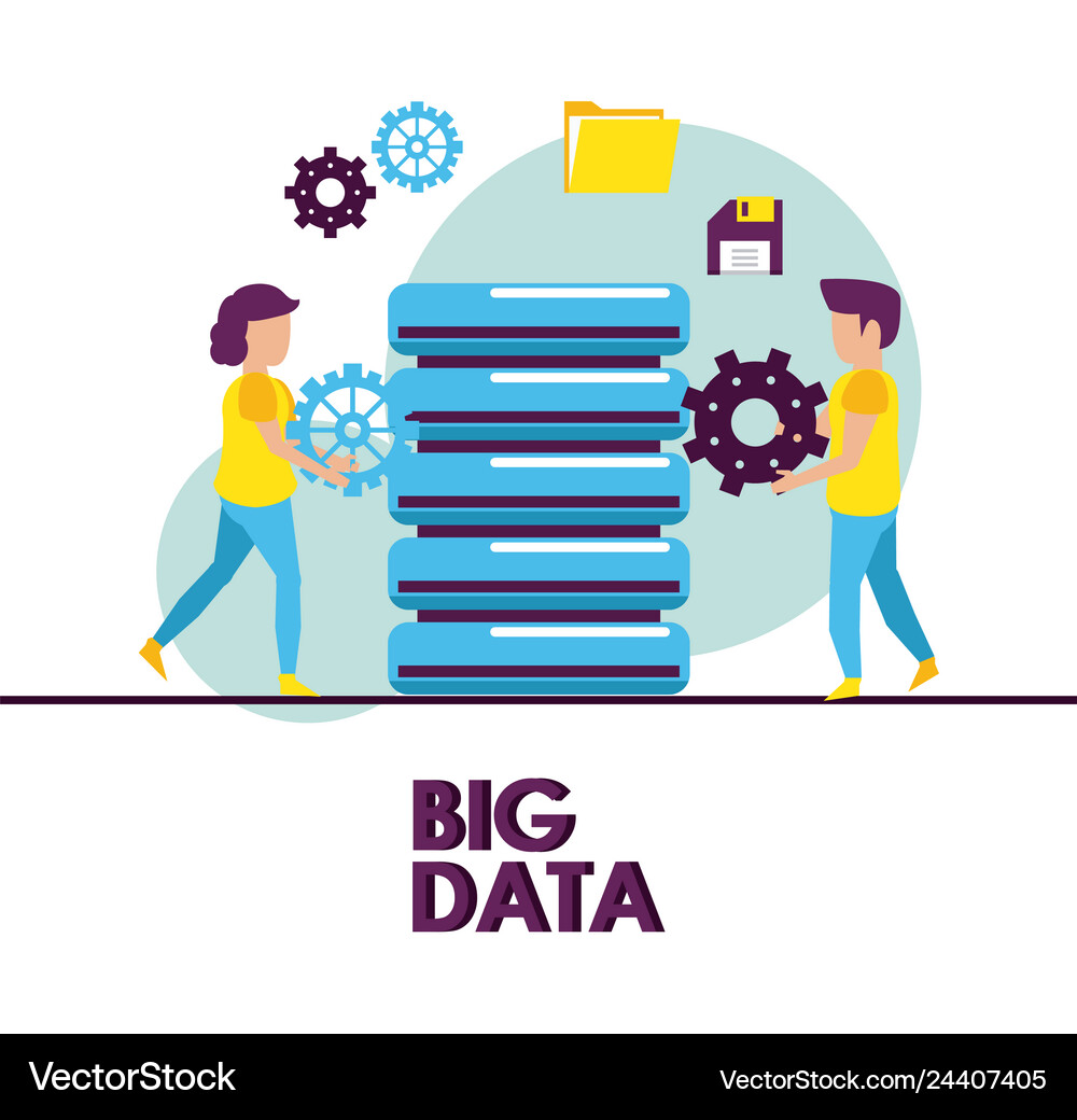 Big data and coworking Royalty Free Vector Image