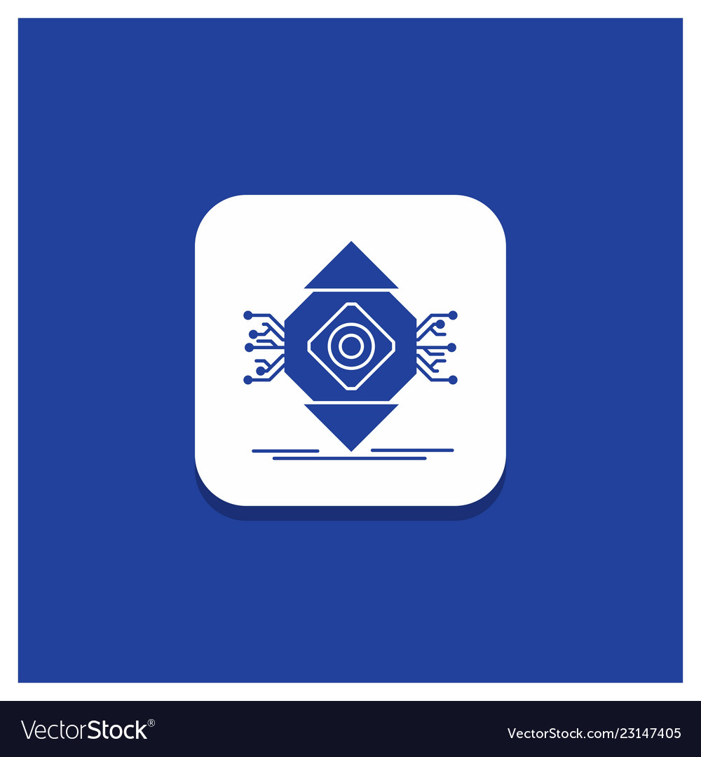Blue round button for ubicomp computing vector image Blue round button for ubicomp computing