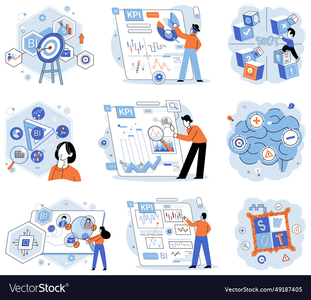 Business strategy project management involves Vector Image