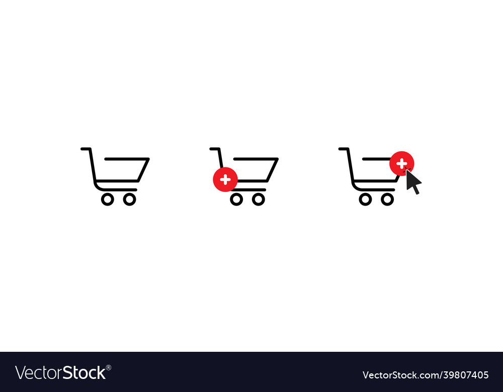 Cart simple icon set for web design online shop