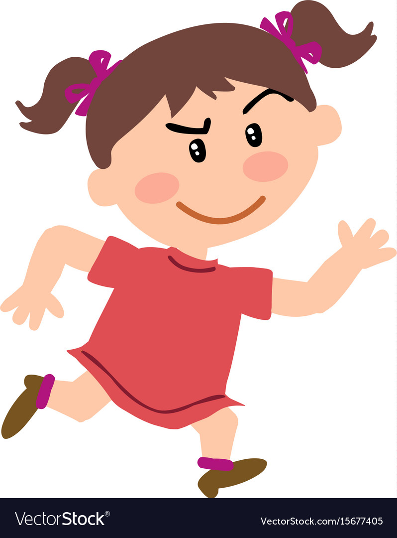 Cartoon character girl running