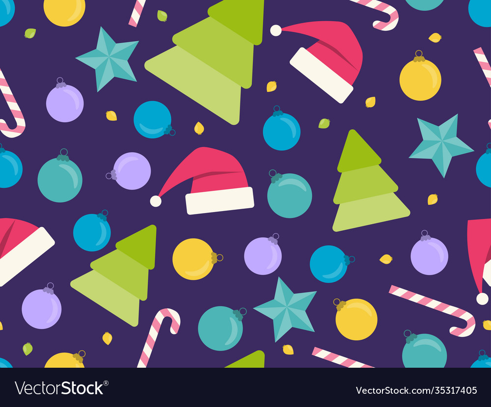 Christmas seamless pattern with trees vector image Christmas seamless pattern with trees