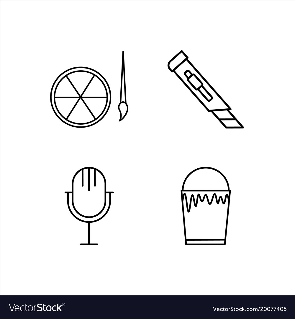 Design and studio simple linear icon setsimple