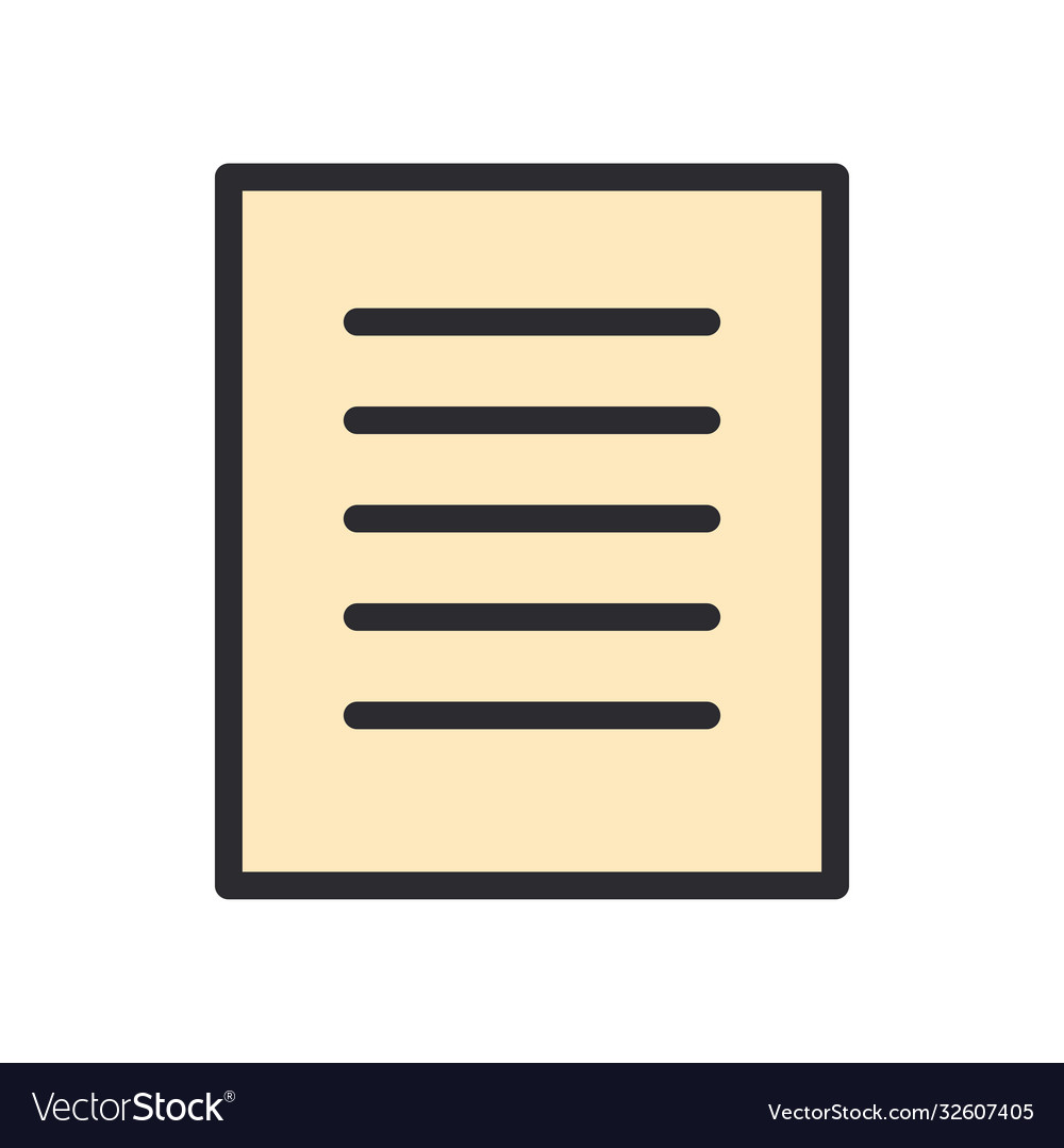 Document paper line and fill style icon