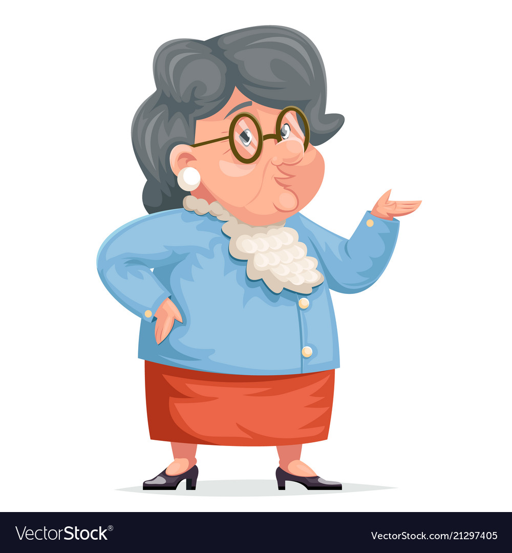 Download Grandmother talking wise old woman granny Vector Image