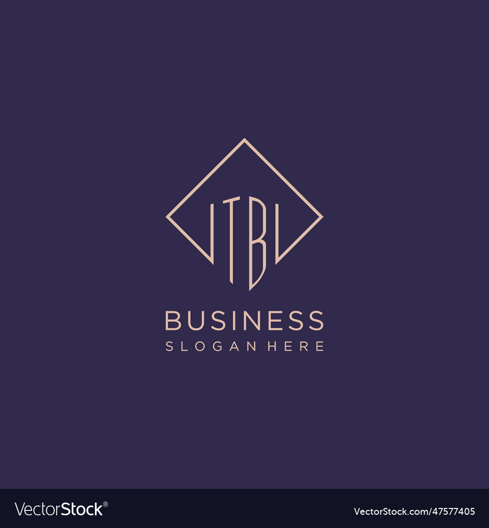 Initials tb logo monogram with rectangle style