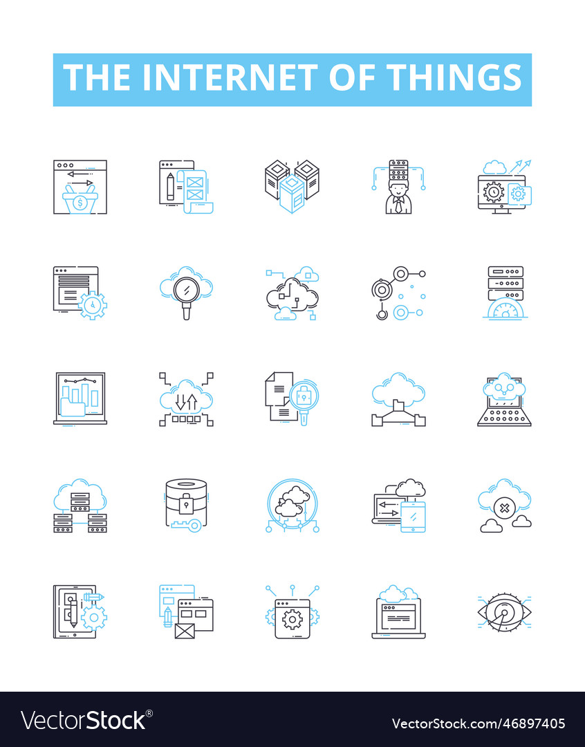 Internet Of Things Line Icons Set Iot Royalty Free Vector