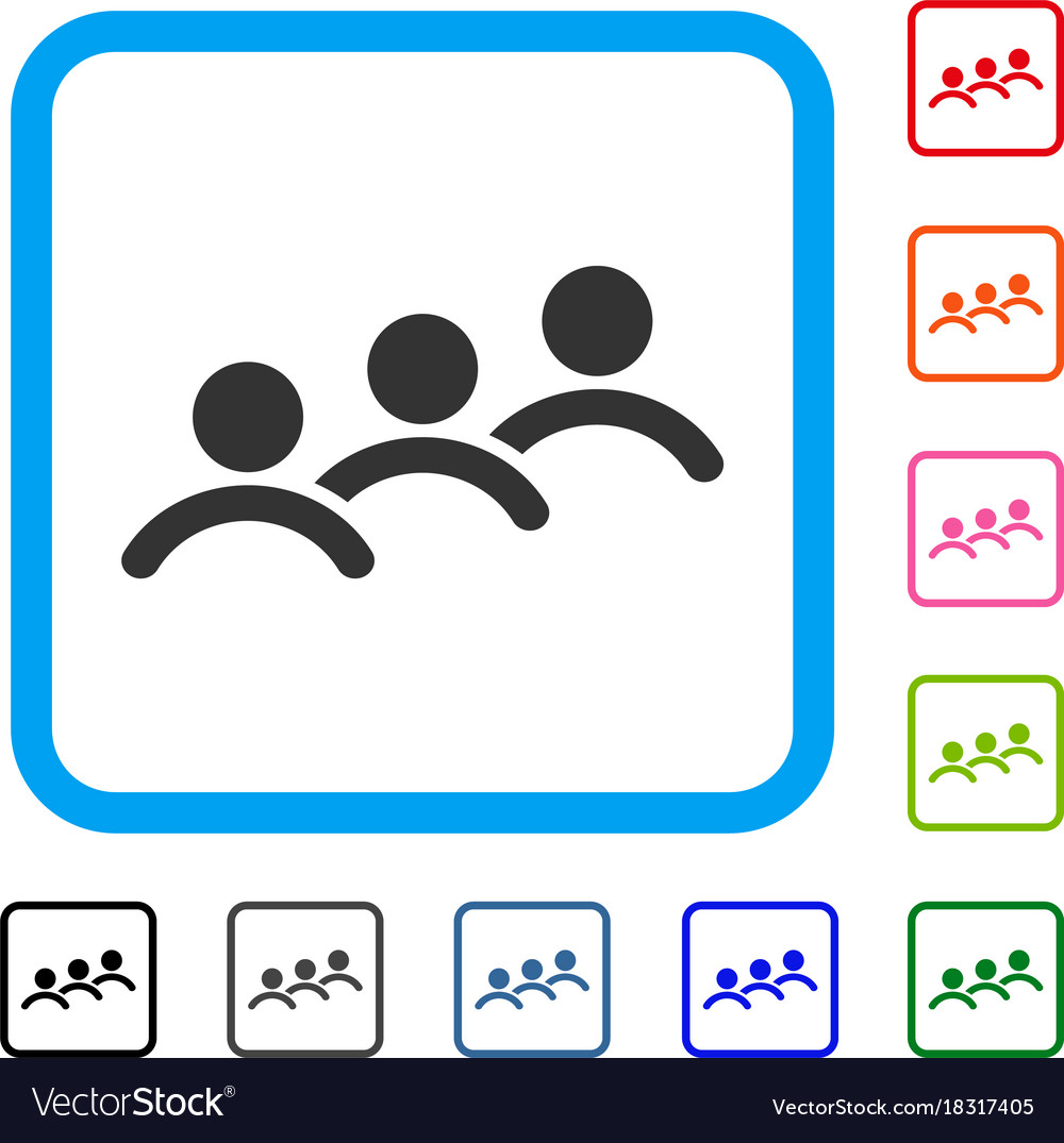 Man queue framed icon