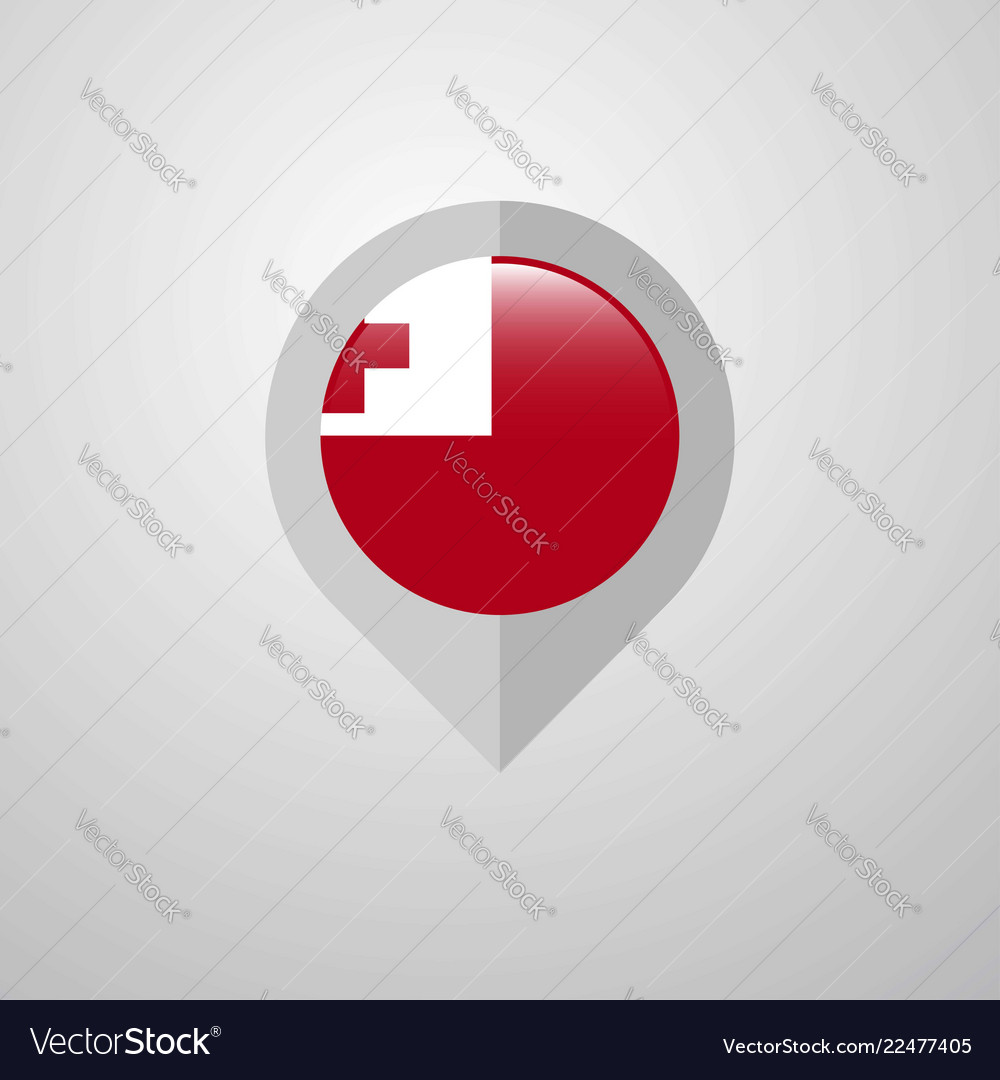 Map navigation pointer with tonga flag design