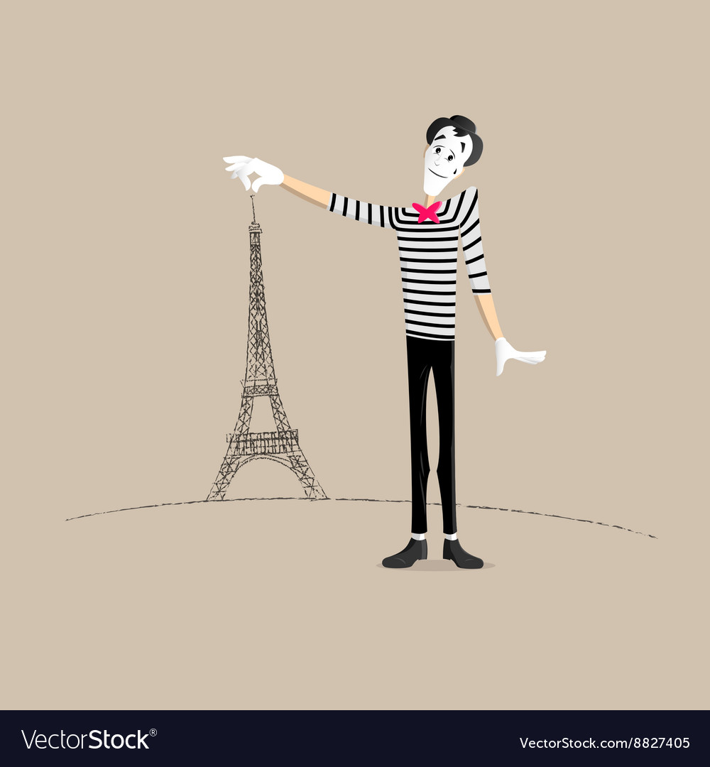 Mime with Eiffel Tower