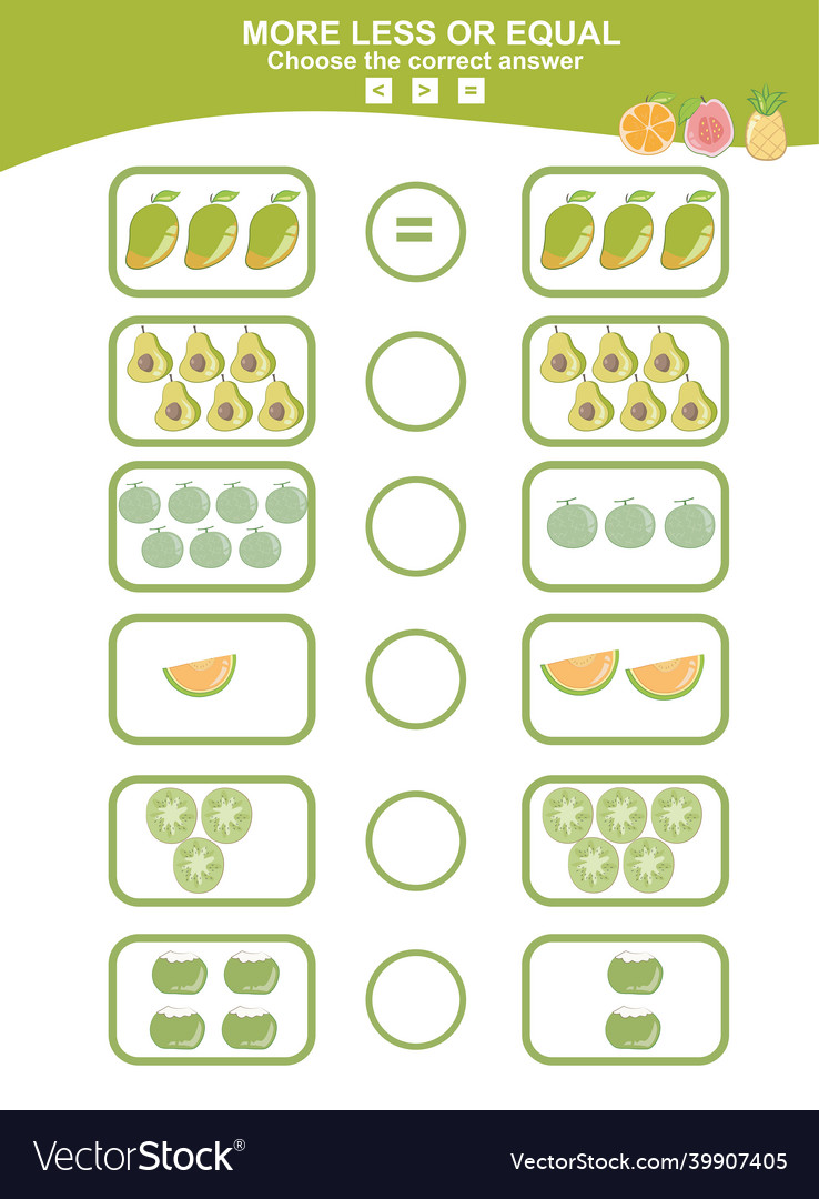 More less equal math game