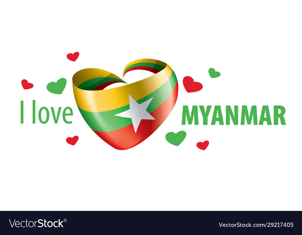 Nationale Flagge myanmar in Form