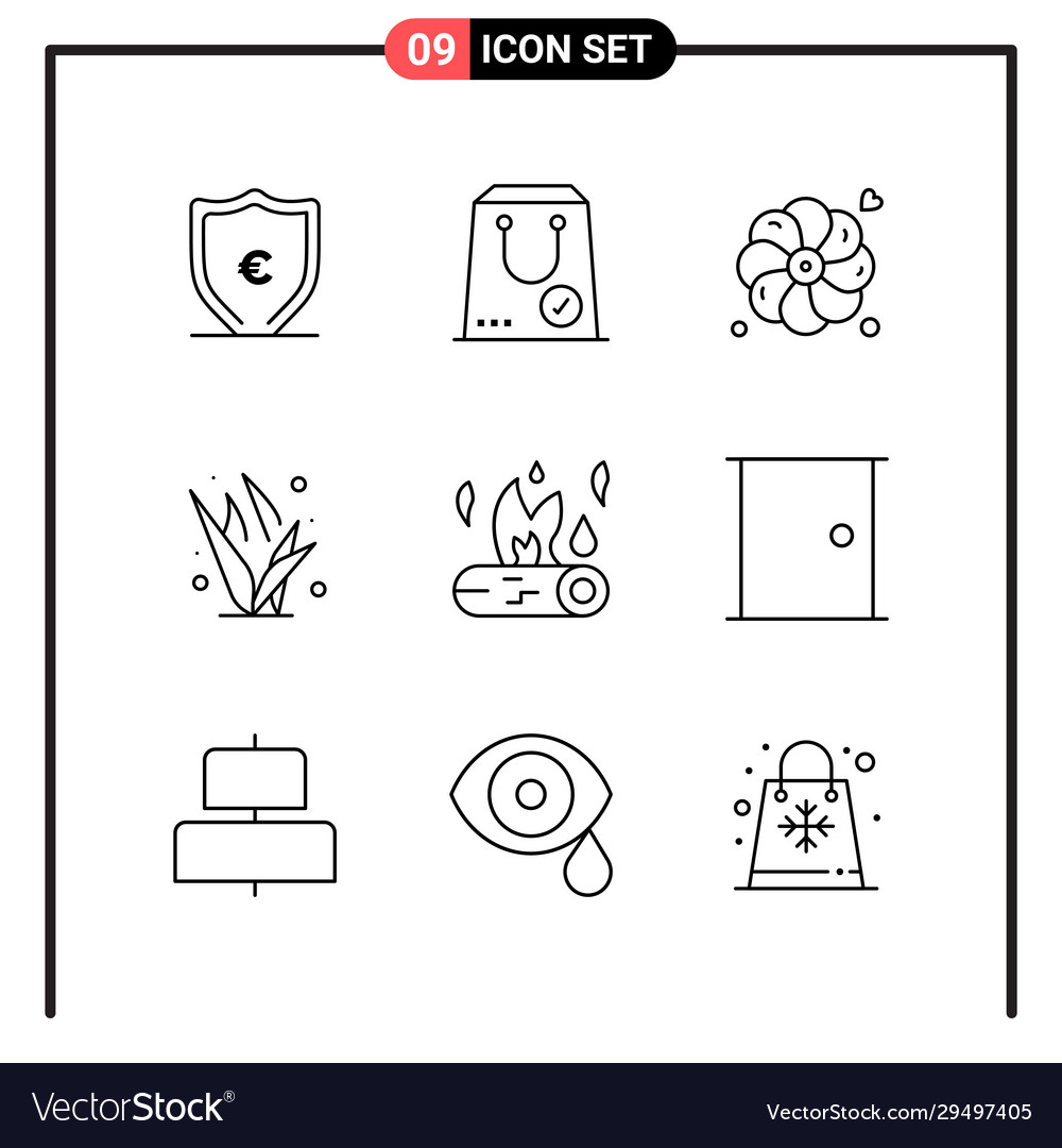 Set 9 line style icons for web and mobile Vector Image Set 9 line style icons for web and mobile