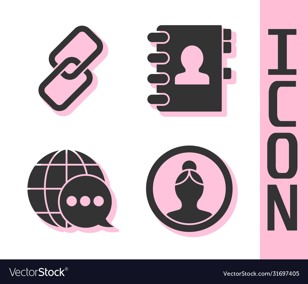 Set create account screen chain link world map vector image Set create account screen chain link world map