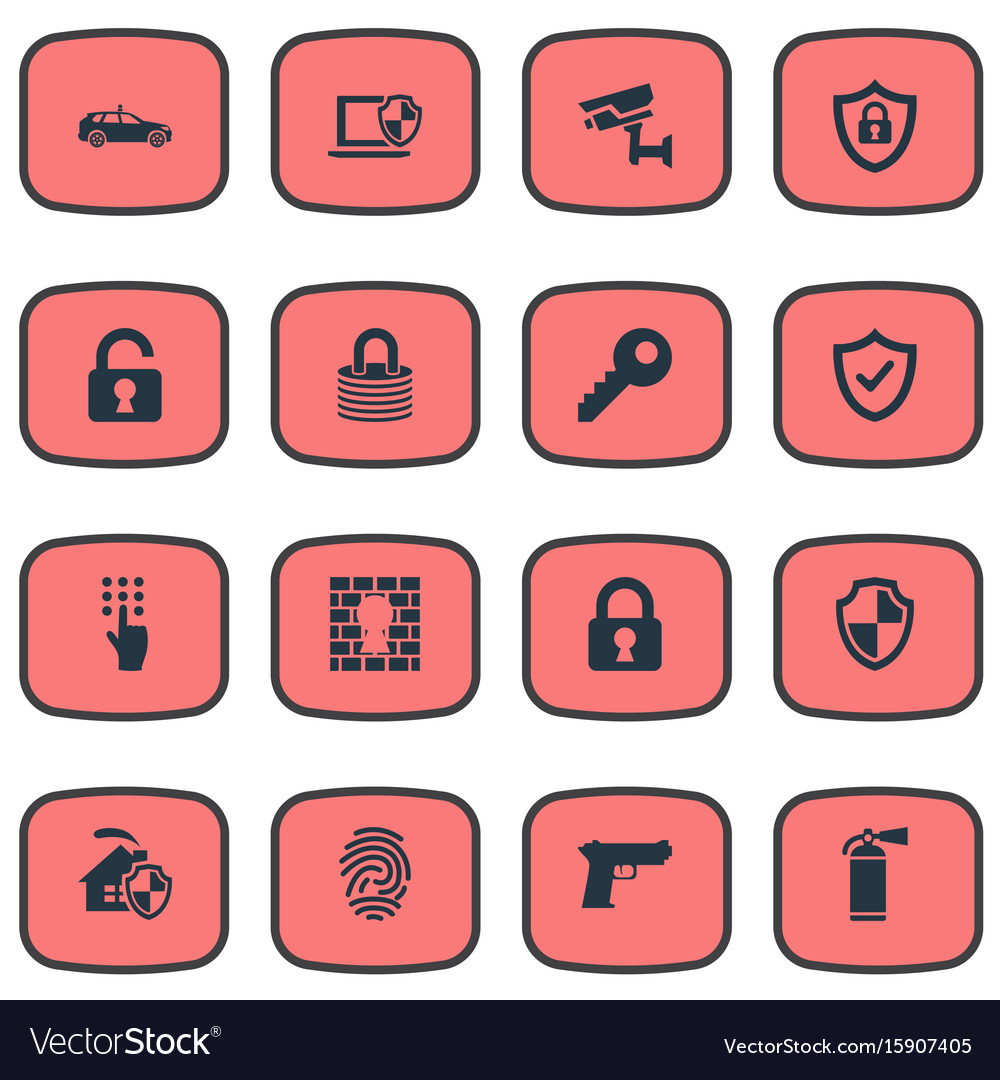 Set of simple secure icons