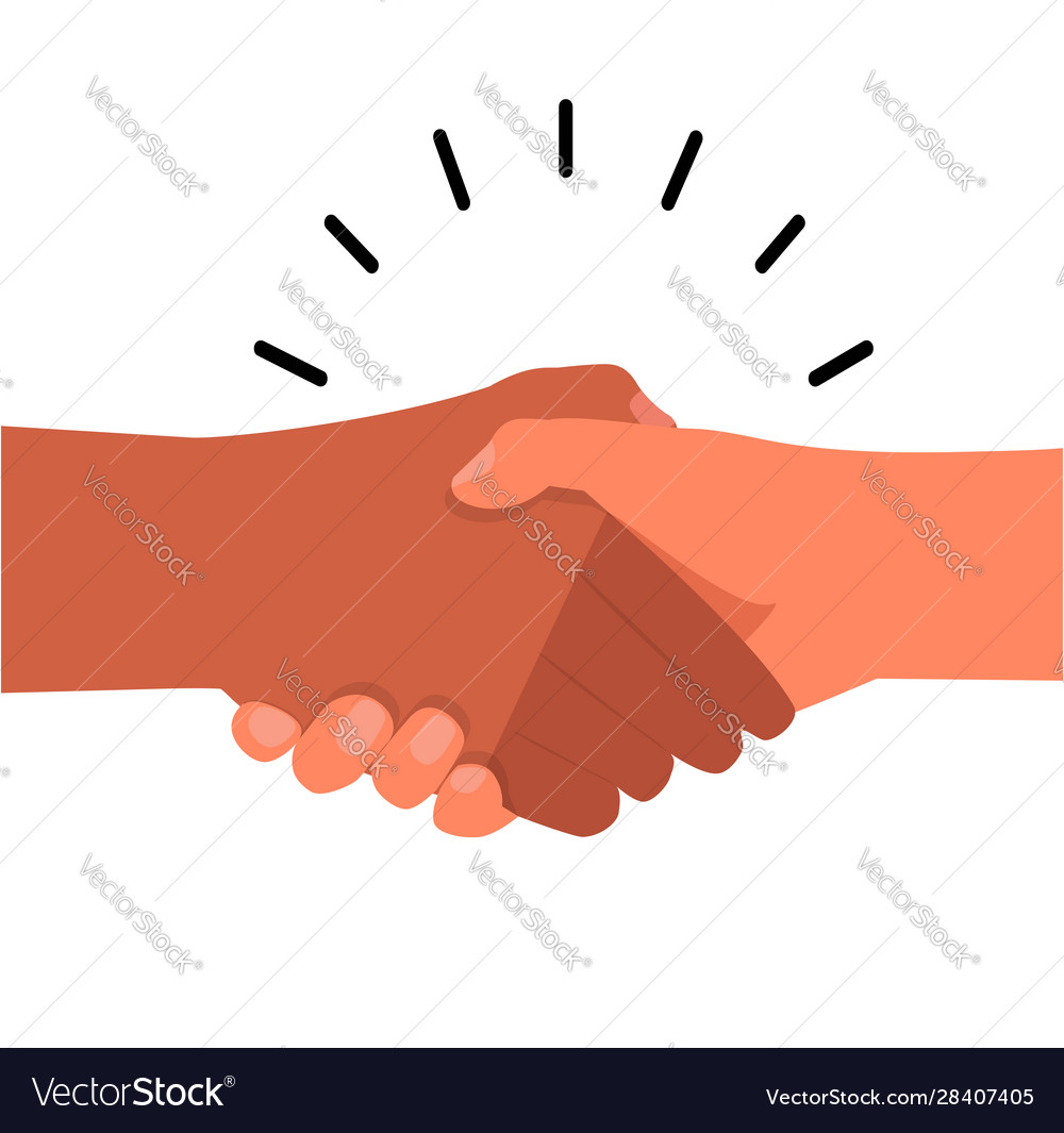 Shaking hand agreement flat icon Royalty Free Vector Image