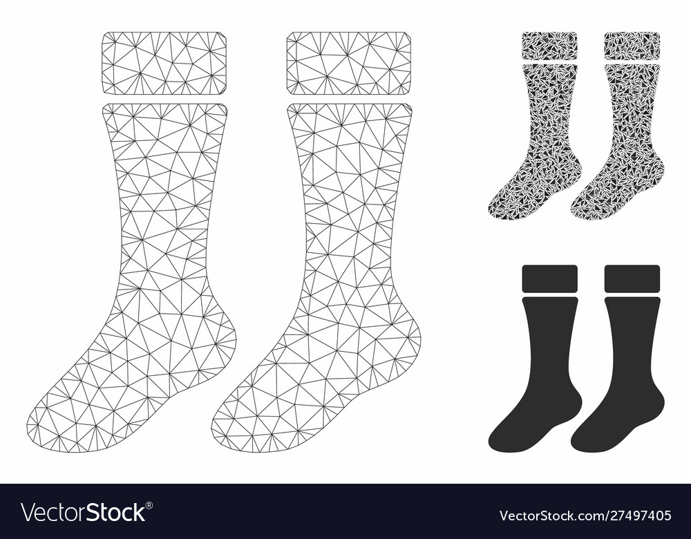 Socks mesh wire frame model and triangle vector image Socks mesh wire frame model and triangle