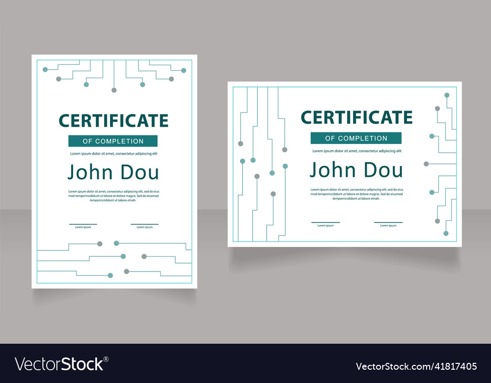 Student certificate design template set vector image Student certificate design template set