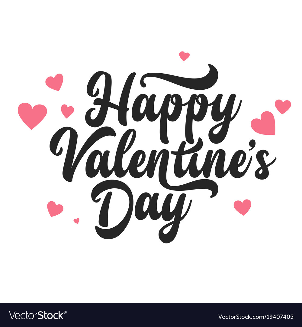 Valentines day oblique lettering handwritten Vector Image