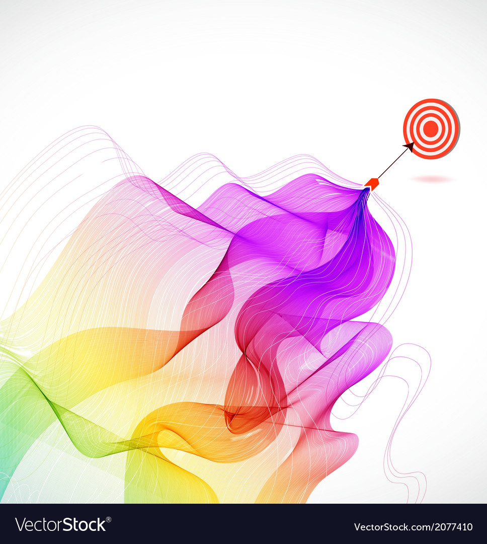 Abstract colorful background with arrow hitting