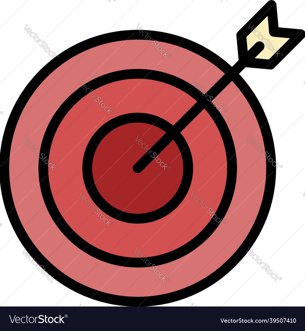 Arrow on target icon color outline Royalty Free Vector Image