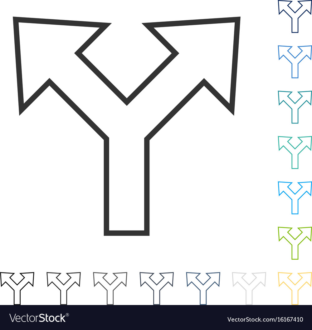 Bifurcation Arrow - Split Path Icon