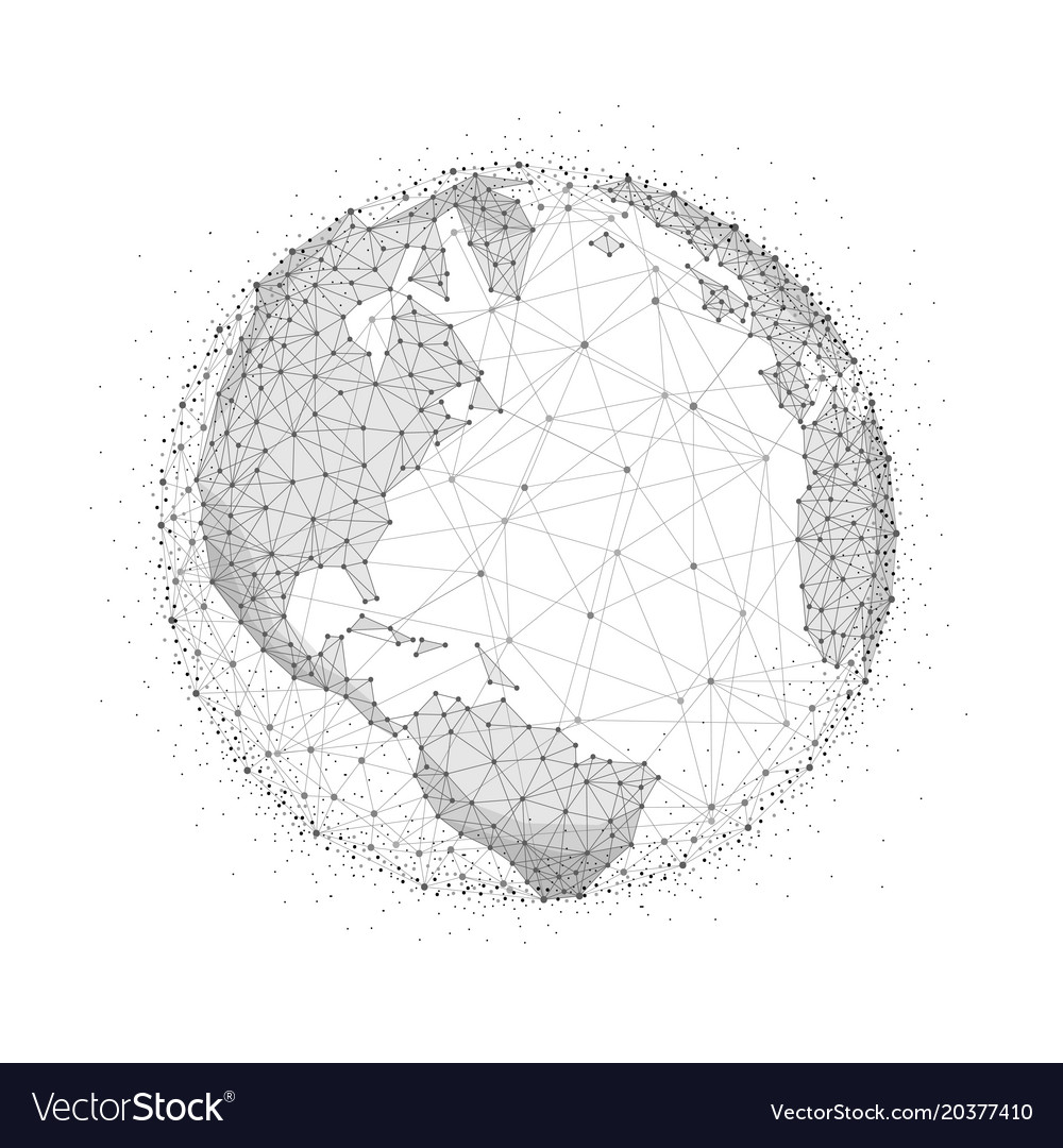 Blockchain World Map Network