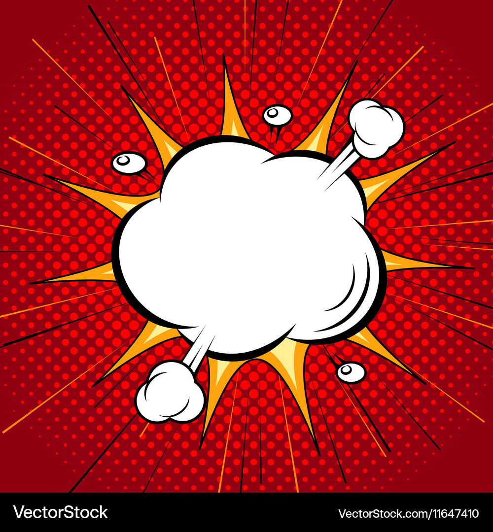 Comic speech cloud bubble halftone back Royalty Free Vector