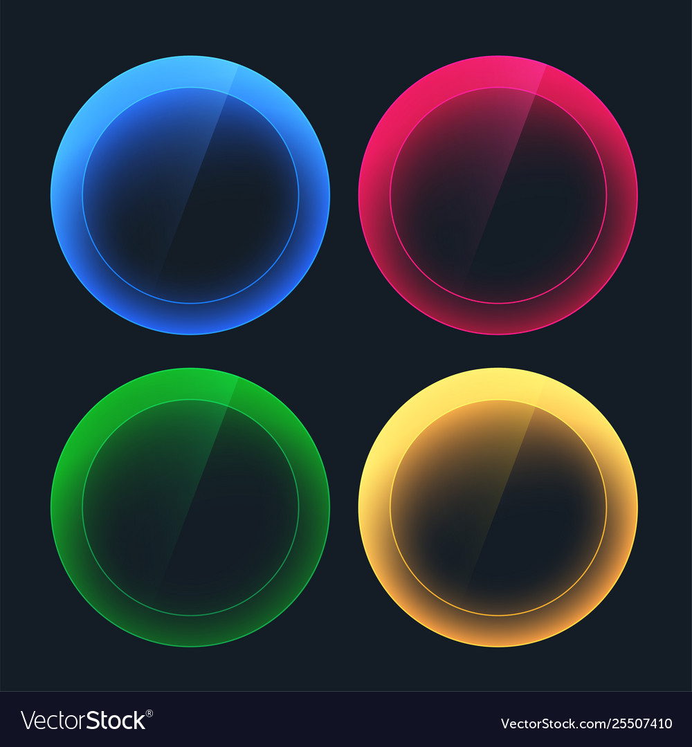 Glossy Dark Circular Buttons