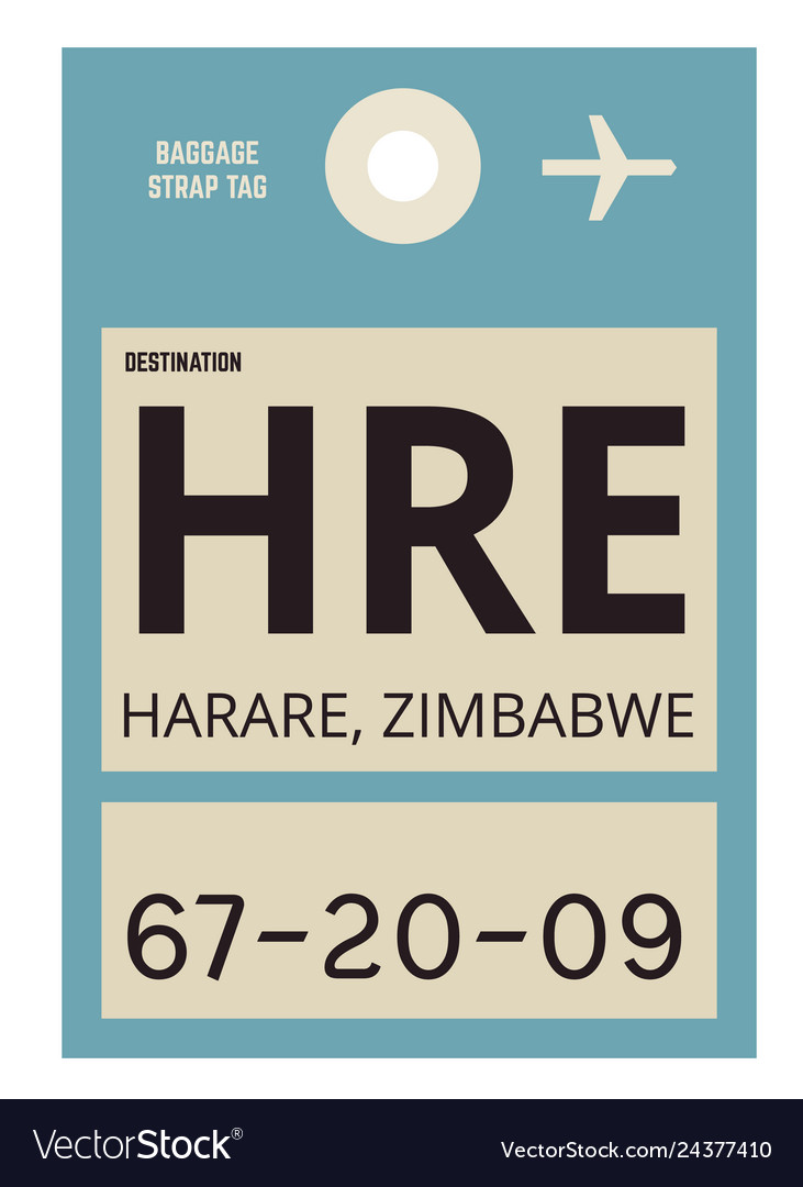 Harare airport luggage tag