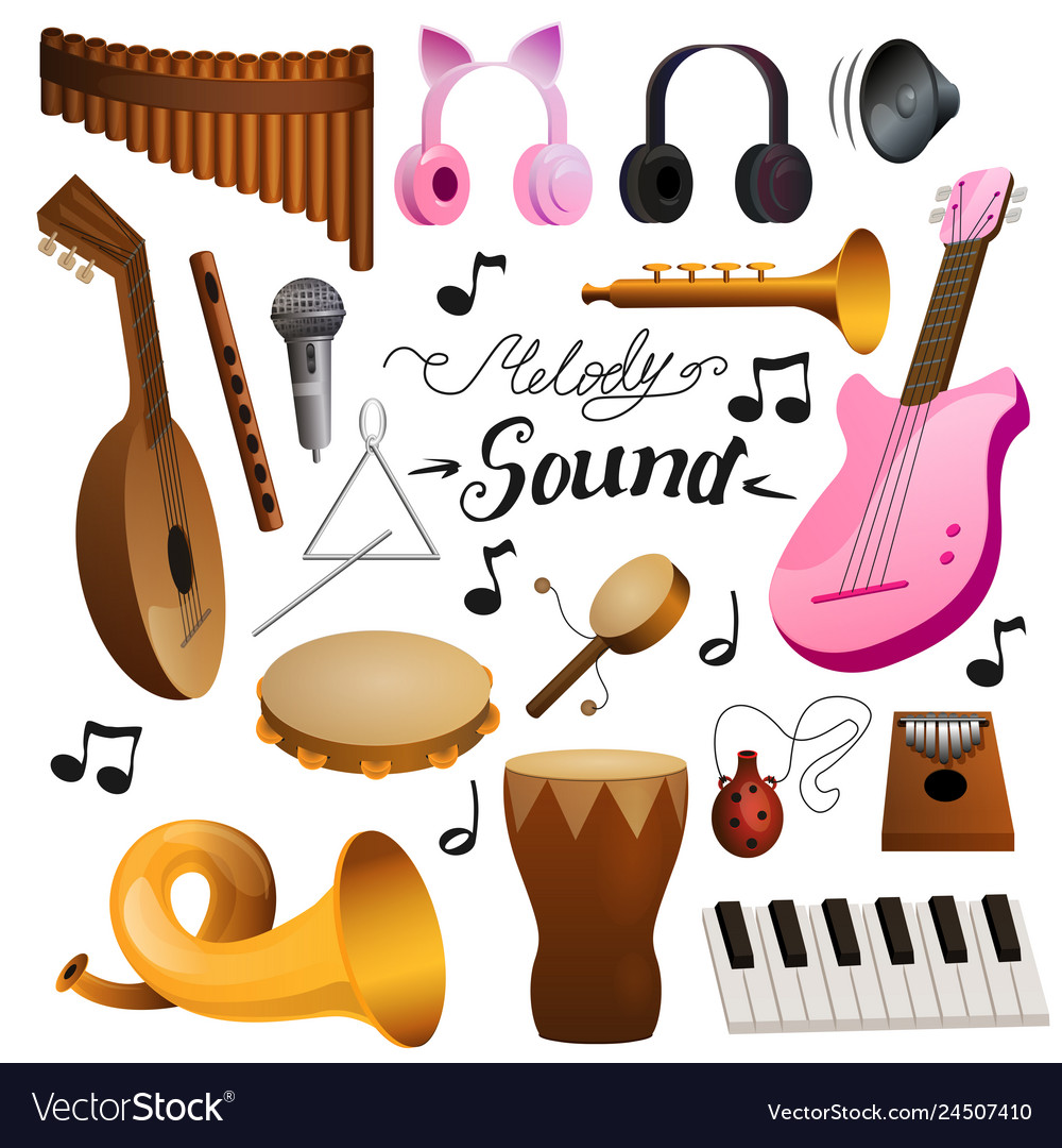 Musical instruments set Royalty Free Vector Image